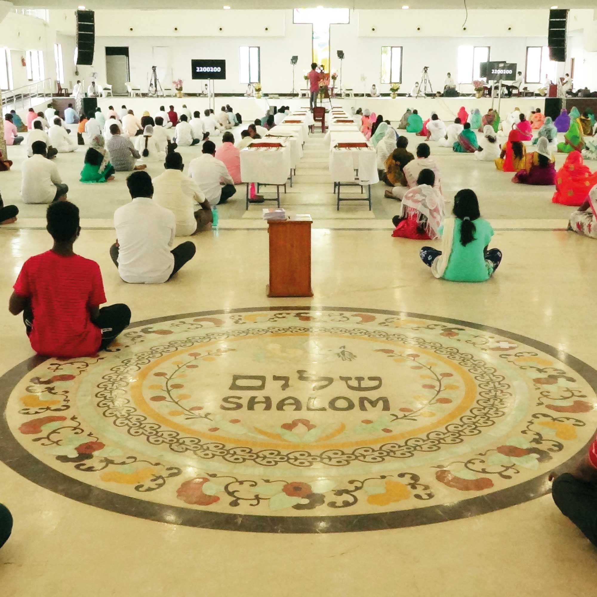 Sitting in the church service